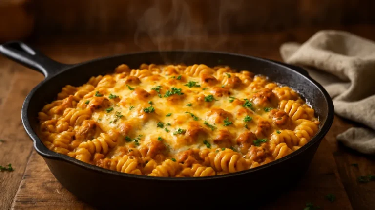 One-skillet Cheesy Ground Chicken Pasta Recipe