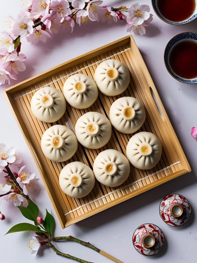 Japanese Sakura Flower Steamed Buns (Vegan)