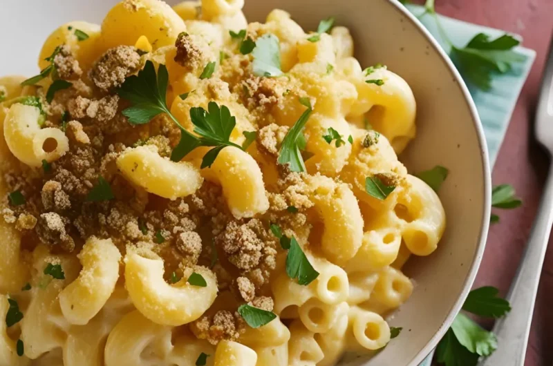 Velvet Macaroni and Cheese with Truffle Crumbs
