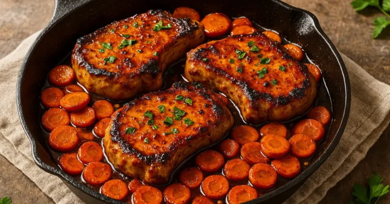 Honey-Habanero Pork Chops With Carrots