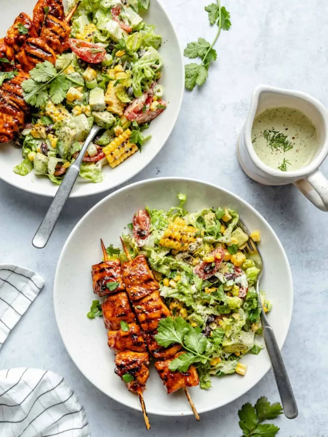 BBQ Chicken Skewer Salad