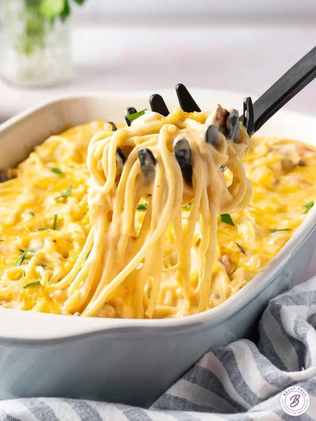 Homemade creamy chicken spaghetti