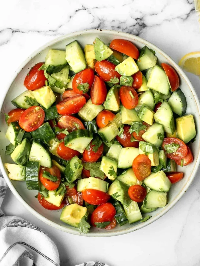 Easy Cucumber Tomato Avocado Salad